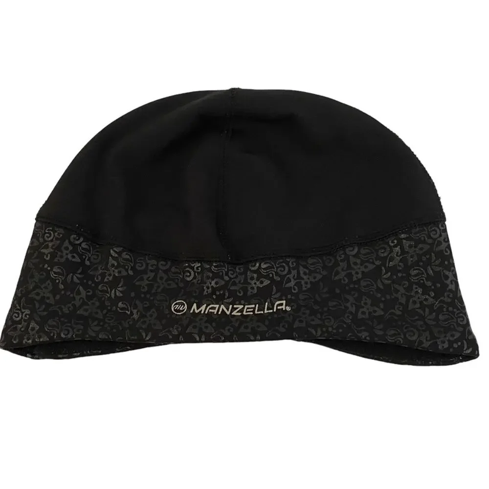 Manzella Get Intense Ponytail Beanie Black Womens One Size Running Hat Skull Cap